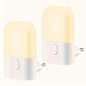 Resim 1/2 Set Akıllı LED Gece Lambası, Mini Sıcak Beyaz Ayarlanabilir Duvar Aparatı, Şarj Edilebilir Işık Sensörü Işığı, Yatak Odası, Banyo, Mutfak, Koridor, Merdiven, Modern Tarz, Plastik Malzeme, 220V-240V Voltaj, Pil Gerekmez, Avrupa Fişi 