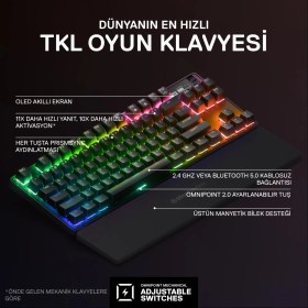 Resim Steelseries Apex Pro Tkl Wireless (2023) Mekanik Oyuncu Klavyesi - Ingilizce Q 