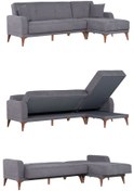 Resim Kilim Mobilya Minimal Uzanmalı Köşe Takımı V2 (İkili Sol Ünite + Uzanma Sağ Ünite) koyu gri 