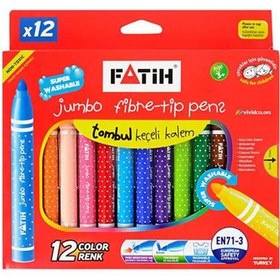 Resim Fatih Keçeli Boya Kalemi Jumbo Yıkanabilir 12 Renk 34260 