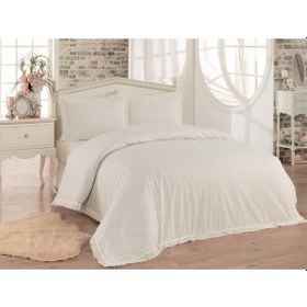 Resim Ipekçe Valeria Dantelli Çift Kişilik Nevresim Takımı Krem Renk 