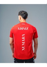 Resim Hummel Target Milli Takım T-shirt İsteğebağlı İsim Ve Numara Baskısı Hediyemizdir Kırmızı - Beyaz 
