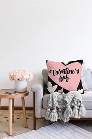 Resim RealHomes Çift Taraflı Sevgililer Günü Temalı Özel Tasarım Dijital Baskılı Modern Raşel Yastık Kırlent Kılıfı, Sonil-K9041 
