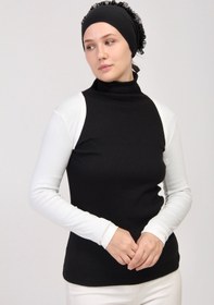 Resim manolyaşal islamic hijab Uzun Kollu Tesettür Bolero-ekru 