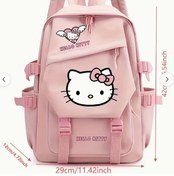 Resim Honeybeeshop Hello Kitty Pembe Kırmızı Yastıklı Askılı Çok Bölmeli Güçlendirilmiş Tabanlı Sırt Çantası Diğer 