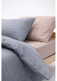 Resim Basic Lastikli Çarşaflı Pamuklu Tek Kişilik Nevresim Takımı Gri - Vizon 