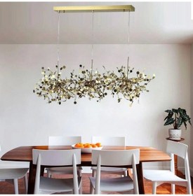 Resim Modern Üçlü Pullu Altın Renkli Sarkıt Avize Çok Renkli 