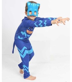 Resim Tpm Maskeli Kedi Çocuk Kostümü - Pijamaskeliler Kostümü Mavi 