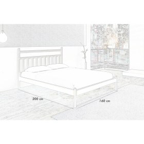 Resim Metalia Çift Kişilik Karyola Siyah 160 x 200 cm 