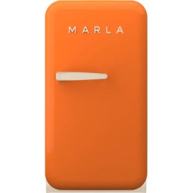 Resim Elektromarla Retro Mini Buzdolabı 40 lt A Enerji Sınıfı Turuncu Şık Tasarım ve Sessiz Çalışma 