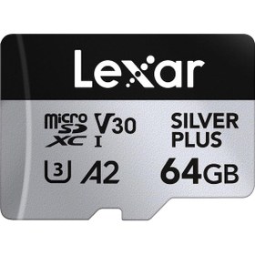 Resim Lexar 64 GB Silver Plus 205 MB/s 4K V30 Uhsı Micro SD Hafıza Kartı 