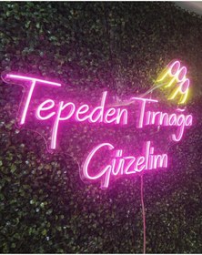 Resim Tepeden Tırnağa Güzelim Neon Led 70 X 40 Cm Renkli 