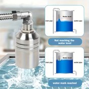 Resim 304 Paslanmaz Çelik Su Yüzer Valfi - Otomatik Su Seviyesi Kontrol Valfi Kiti, 1/2" 3/4" Konu, Otomatik Kapanma Yüzer Toplu Valf, Su Tankları, Göletler, Havuzlar, Çeşmeler, Bahçe, Su Kulesi Yüzer Valfi için Korozifan 