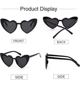 Resim MiraLive Siyah Renk Kalp Şekilli Parti Gözlüğü 15X5 cm (K95) 