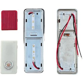 Resim BsElektronik Etiketçilere Özel Beyaz ve Kırmızı Tasarım Çift Lamba Direk Lambası Cadillac Gazetelik 