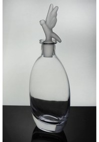 Resim Paşabahçe El İmalatı Kristal Mat Cam Kuş Tıpalı Oval Karaf Şişe 1000 Cc 92147 - Şeffaf 