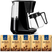 Resim Tchibo Filtre Kahve Makinesi Let's Brew Siyah + 5 Paket Gold Selection 250 Gr 