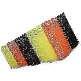 Resim 276x75cm Hawaii Parti Masası Eteği Plastik Masa Eteği Luau Parti Dekorasyonu İçin Sarı Ve Turuncu Ve Siyah Çok Renkli 