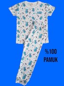 Resim Çamaşır Bahçesi Desenli Çocuk Pijama Takım #baskılıçocukpijamatakım #çamaşırbahçesi 