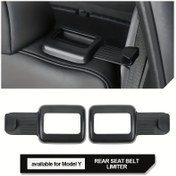 Resim Model Y için 2 adet ABS Plastik Arka Koltuk Kemeri Kapakları - Snap-On, Yapısal Olmayan Kurulum, for TESLA Araç İçin Uyumlu, Arka Koltuk Güvenliği İçin Aksesuar, Koltuk Kemeri Kapakları|Sleek İç Mekan Aksesuarı|Dayanıklı Plastik 