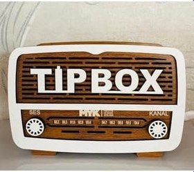 Resim Tip Box Bahşiş Kutusu Nostaljik Radyo Görünümlü Beyaz 