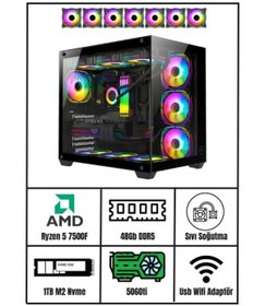 Resim RAMTECH BİLGİSAYAR RMT1905 RYZEN 5 7500F | RTX 5060 Ti | 1TB M.2 SSD | 48GB DDR5 RAM | Sıvı Soğutmalı RGB Gaming PC 