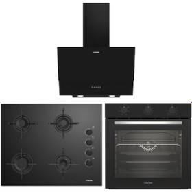 Resim Altus ALA 321 B Fırın 159 DB Ocak 535 B Davlumbaz Siyah Ankastre Set 