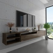 Resim Myniture Duvara Monte Tv Sehpası Ceviz S6111-2 