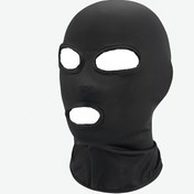 Resim 1 adet Esnek Kumaş Siyah Nefes Alabilir Açık Gözler ve Açık Ağız Maskesi, İlginç Maske, Erkekler ve Kadınlar için Kamuoyu İlgi Maskesi 