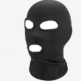 Resim 1 adet Esnek Kumaş Siyah Nefes Alabilir Açık Gözler ve Açık Ağız Maskesi, İlginç Maske, Erkekler ve Kadınlar için Kamuoyu İlgi Maskesi 