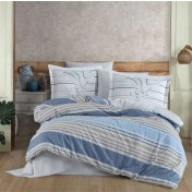 Resim MCM Group Hobby Çift Kişilik Ranforce Nevresim Takımı Debora Mavi 