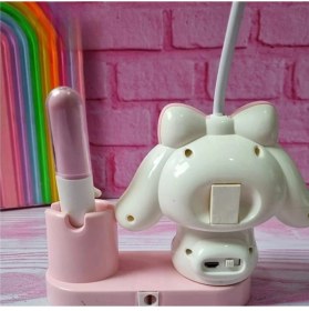 Resim Sevimli Karakterler Kalemlikli Kalemtıraşlı LED Işıklı Çocuk Gece ve Masa Lambası 