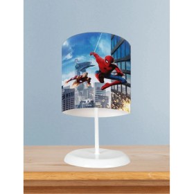 Resim Bebek ve Çocuk Odası Iron Man ve Spider Man Desenli Abajur 