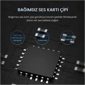 Resim VegGieg Type-C Ses Kartı 3.5mm Kulaklık ve Mikrofon Girişli 