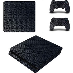 Resim Genel Markalar Siyah Arkaplan Beyaz Kol Düğmeleri Playstation 4 Slim Kasa Sticker Kaplama 