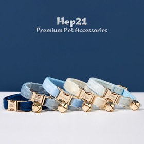 Resim Cat Collar Velvet Named Bell Cat Collar 649724 - Light Green Collar + Bow Tie / L 