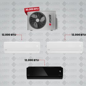 Resim Arçelik 1+3 Multi Sistem Klima / 30100 Md Pro Dış Ünite ( 12 Btu Beyaz + 12 Btu Beyaz + 12 Btu Siyah Iç Üniteler ) 