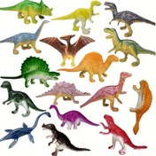 Resim 16 adet Mini Dinozor Simülasyon Oyuncak Katı Dinozor Model Eylem Figürleri Klasik Eski Prehistorik Hayvanlar Koleksiyon Oyuncak Noel hediyesi, doğum günü hediyesi, eğitici oyuncak 