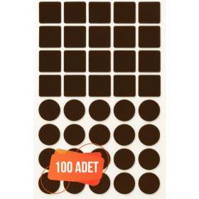 Resim Tek Yapışkanlı Sessiz Mobilya Masa Sandalye Parke Zemin Ayak Koruyucu Keçe Seti 20 mm (100'LÜ Paket) 