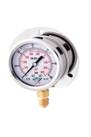 Resim SCOTT Ø 100 mm Gliserinli Tip Manometre 1/2'' Alttan Bğlnt Arka Flanş 304 Inox Pirinç ( -1/760 ...0Bar ) 