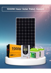 Resim 1000w Hazır Solar Paket Off-grid Güneş Enerji Sistemi 