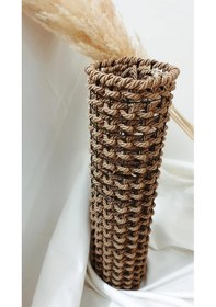 Resim Egindra Trendev Metal Tel Gold Halat Örgülü Özel Tasarım Pampas Vazosu 50 Cm Gold Renk 