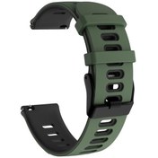 Resim Samsung Galaxy Uyumlu Watch İçin 46mm 22mm Karışık Renkli Silikon Saat Bandı Amy Yeşil Siyah 