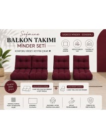 Resim Sofmina Leke Tutmaz 2-1-1 Balkon Bahçe Minder Seti - Fermuarlı Yıkanabilir Içi Dolu 