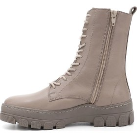 Resim Gönderi R Bej Fermuarlı Kauçuk Taban Hakiki Deri Postal Bot Bej 