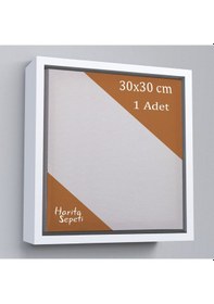 Resim Beyaz Çerçeveli Tuval 30 x 30 CM Kare Profesyonel %100 Pamuk Boş Tablo 