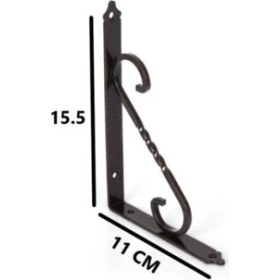 Resim Flore 4 Adet Renk Seçenekli Siyah 15.5X11 Ferforje Raf Altı Metal L Ayak 
