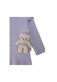 Resim Kız Bebek Fırfır Kol Detaylı Çıtçıtlı Ayıcıklı 2'li Alt Üst Takım 001 