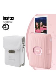 Resim Fujifilm Instax Mini Link 2 Toz Pembe Akıllı Telefon Yazıcısı ve Deri Kılıf 