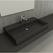 Resim Bocchi Milano Lavabo 80 Cm Mat Antrasit 1377-020-0126 